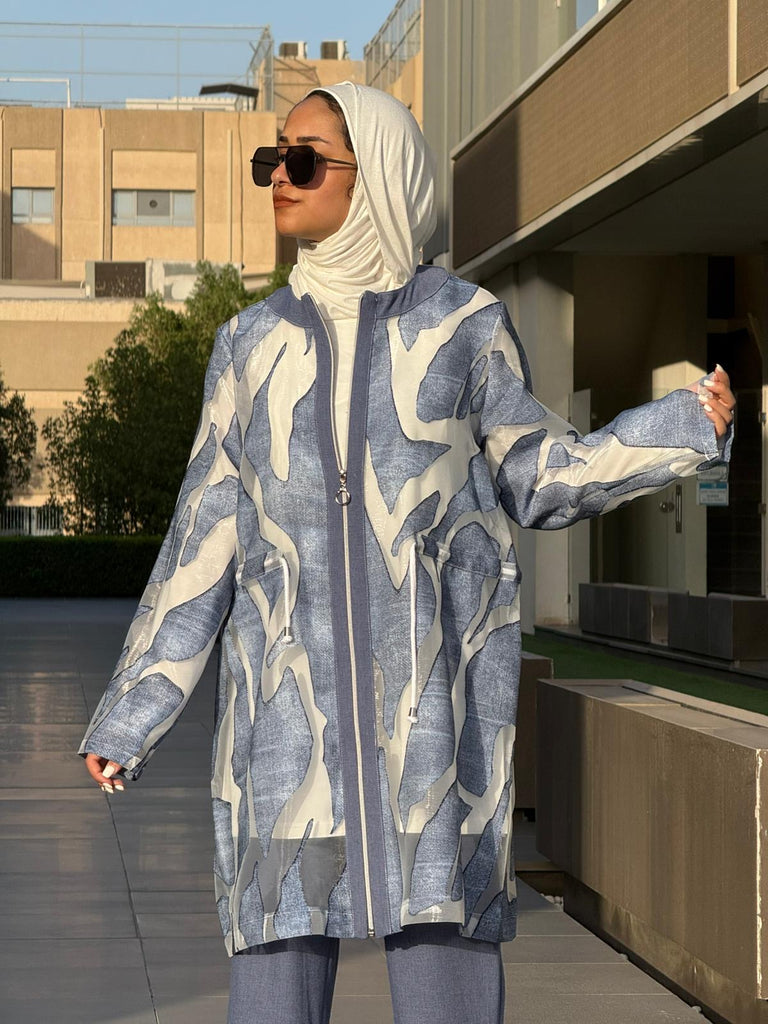طقم جاكيت سحاب وبنطلون