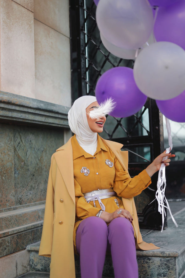 ⁨قميص دايموند زعفراني⁩