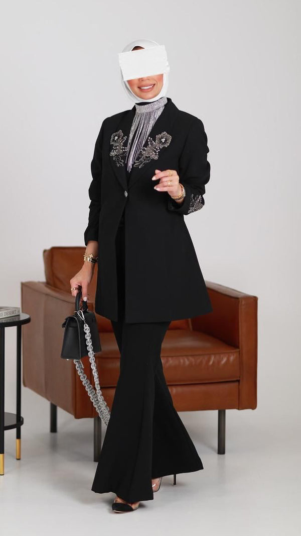 ⁨⁨⁨⁨طقم بليزر العيد وبنطلون⁩ اسود⁩⁩⁩ شارلستون