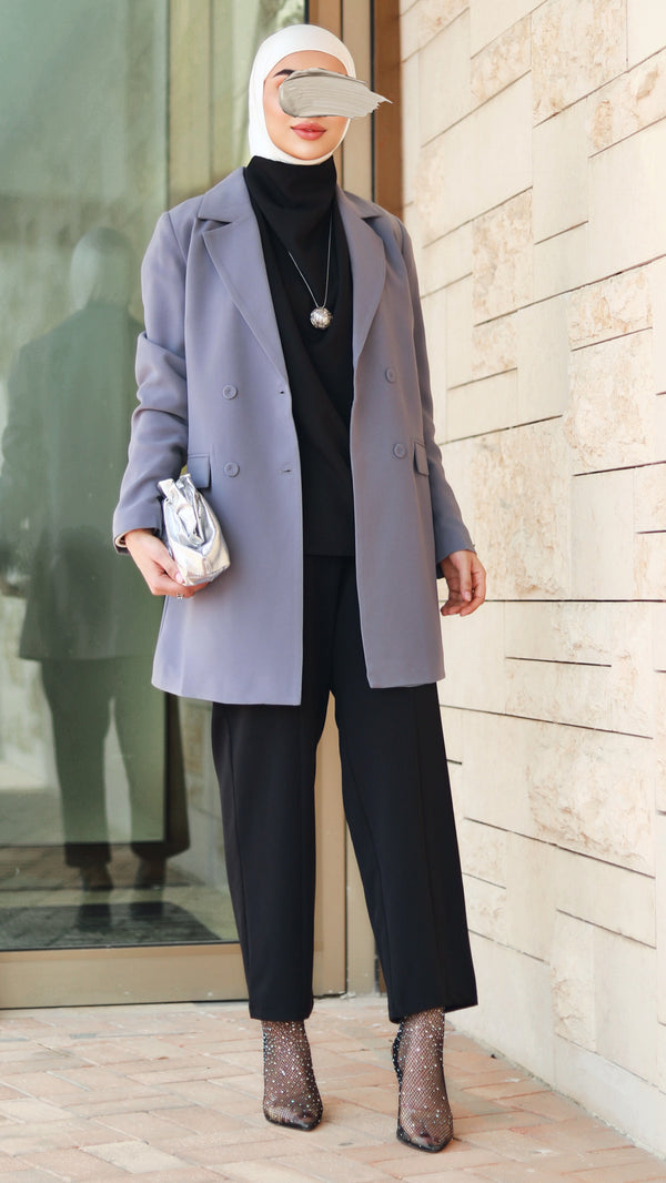 ⁨⁨⁨⁨بليزر رمادي كلاسيك ⁩⁩⁩⁩