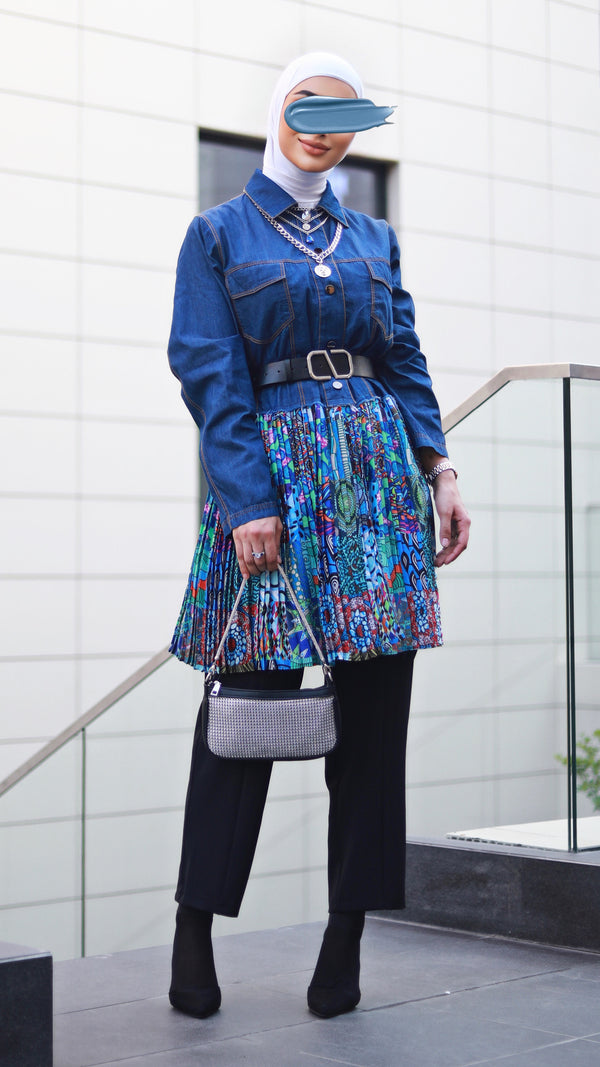 ⁨⁨⁨قميص جينز من تحت بليسيه