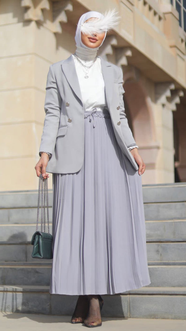 تنورة رمادية بليسيه ⁩⁩⁩