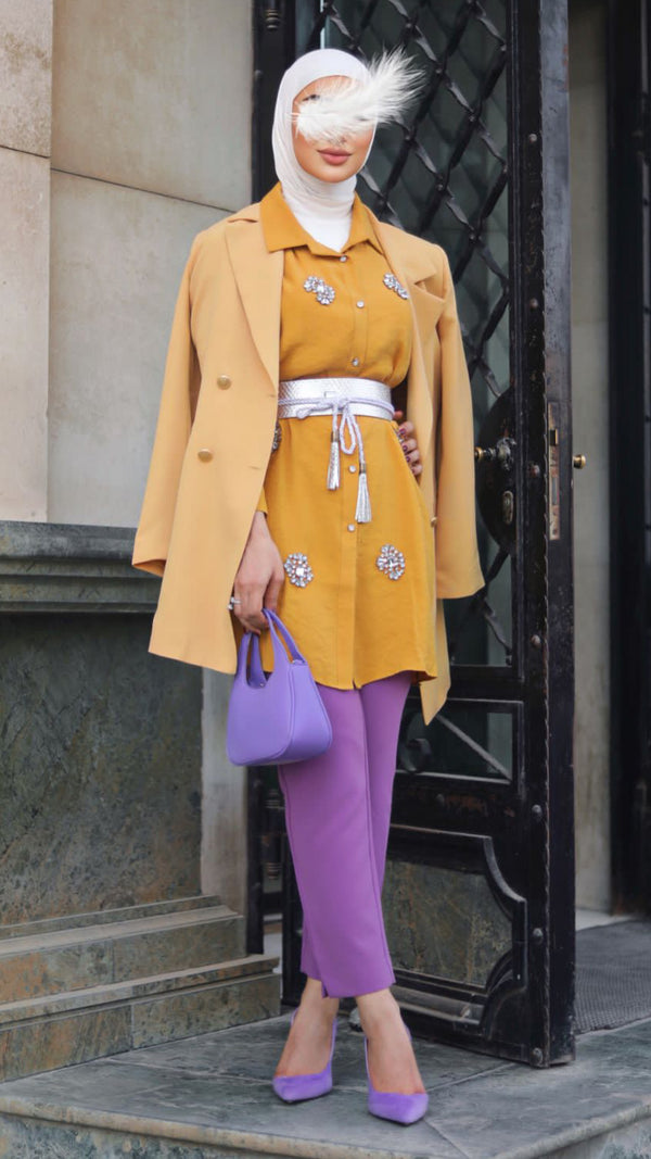 ⁨⁨⁨بليزر أصفر كلاسيك ⁩⁩⁩