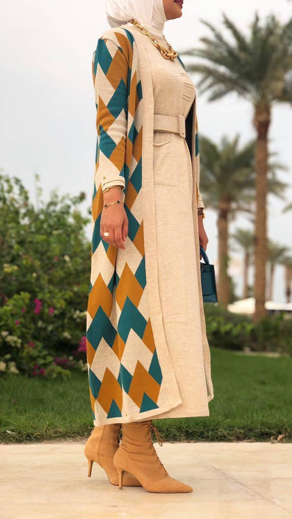 فستان قطعتين تريكو دايموند